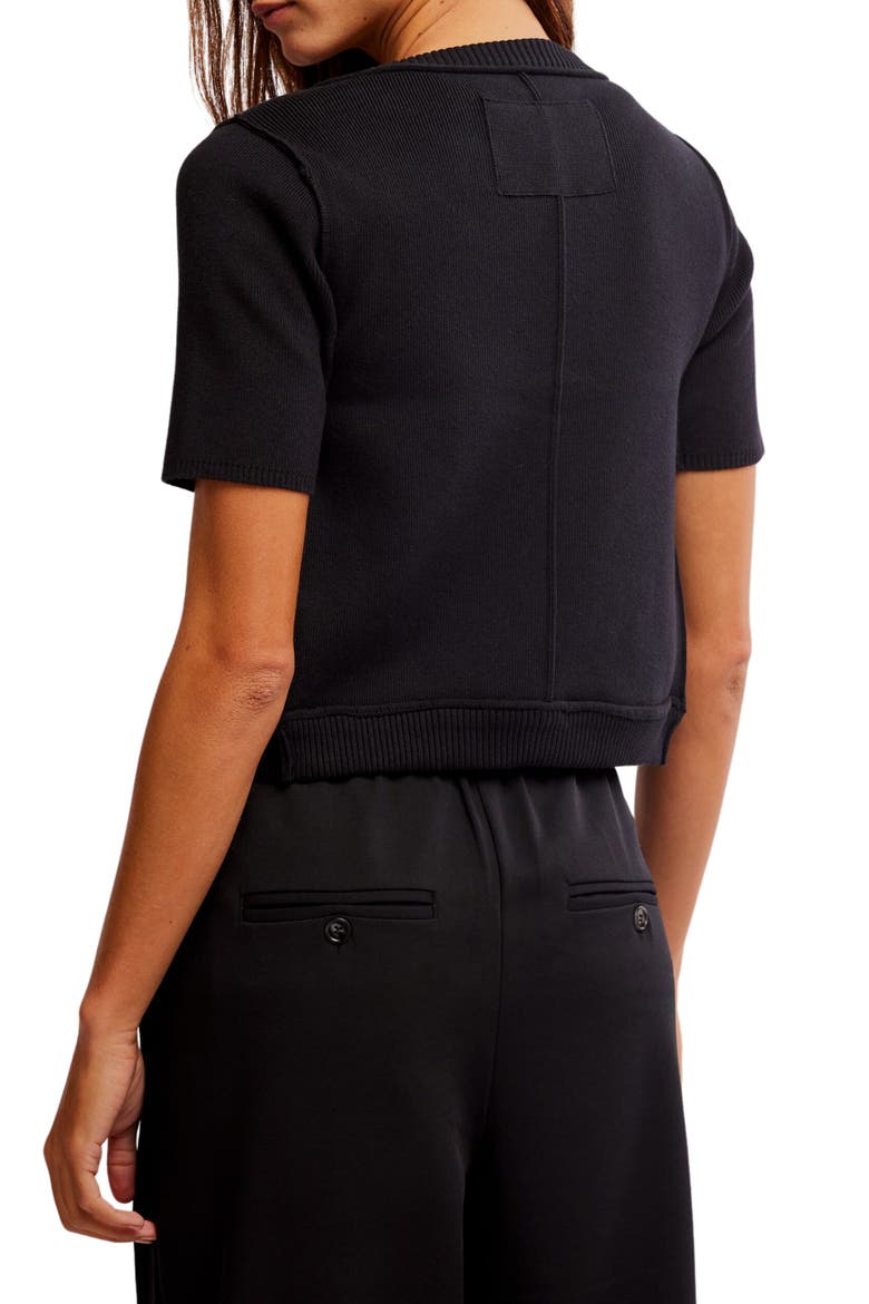 Twosie Cotton Blend Rib Cardigan & Tank Set, Alternate, color, BLACK