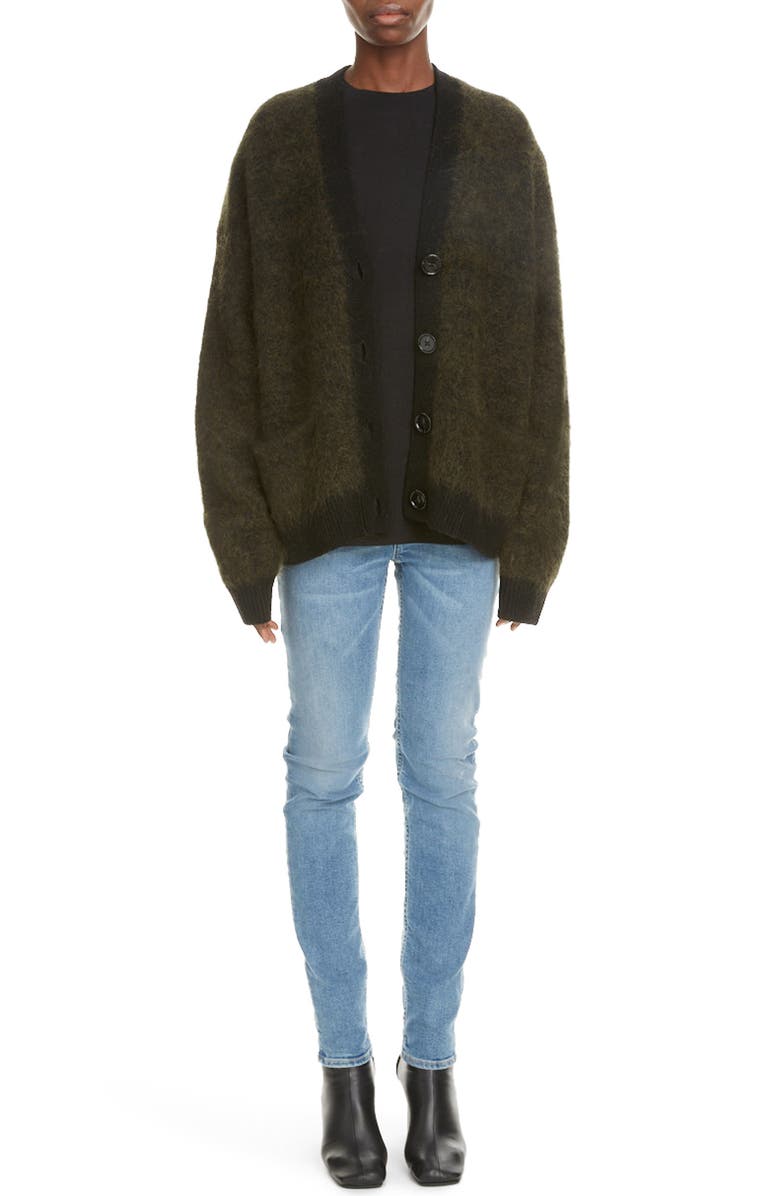 Acne Studios Rives Mohair & Wool Blend Cardigan, Main, color, 