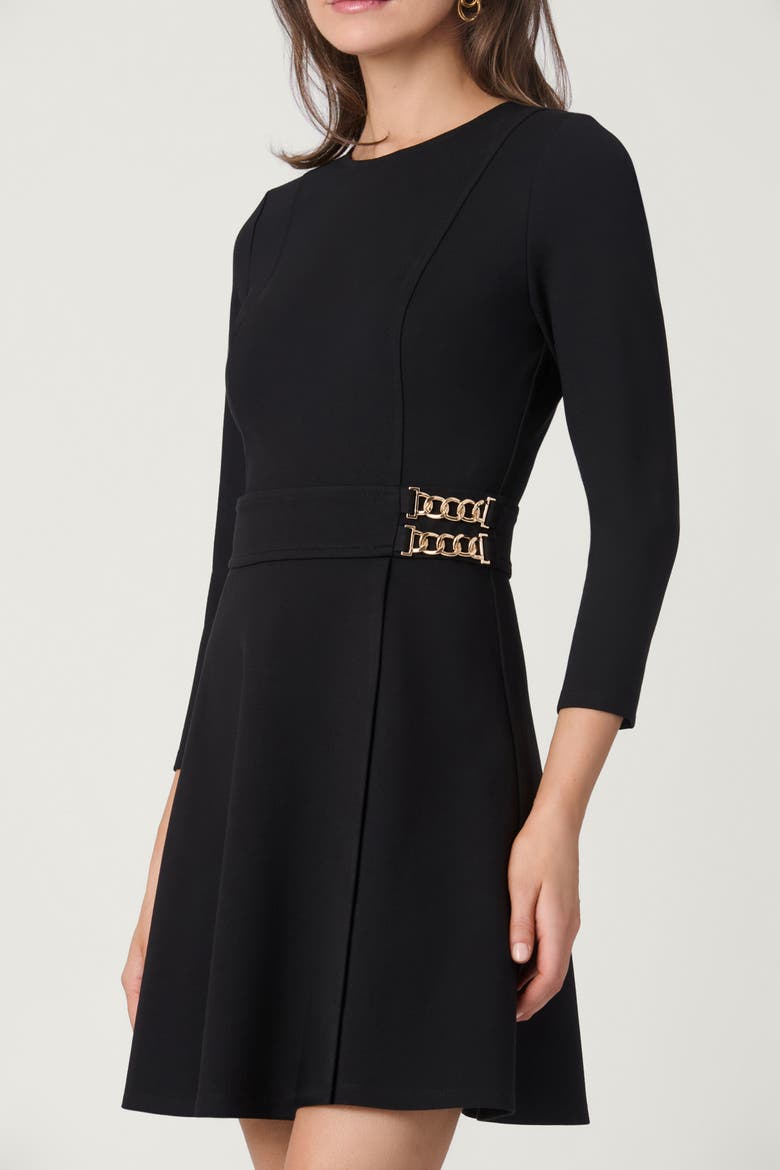 Hardware Ponte Rachel Dress, Alternate, color, Jet