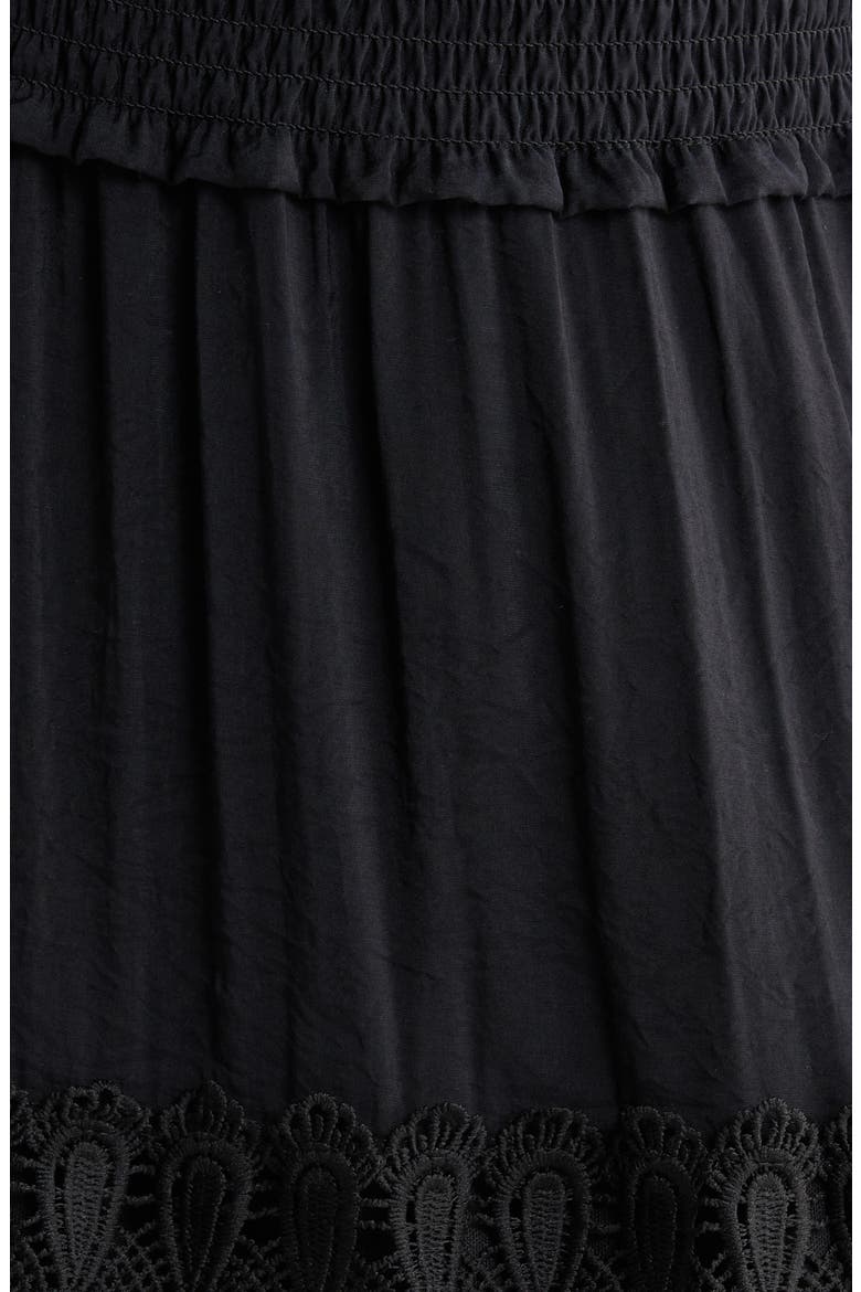 Lace Strapless Cover-Up Maxi Dress, Alternate, color, BLACK