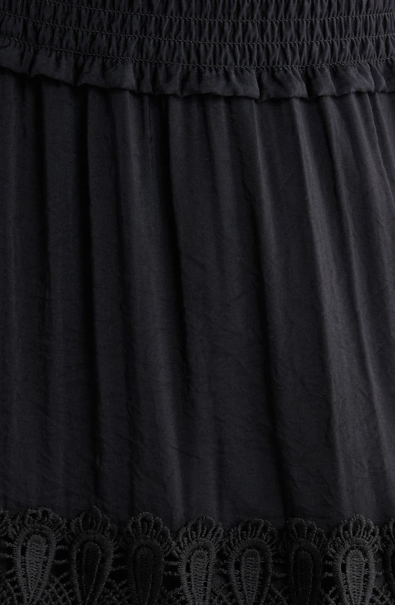 Elan Lace Strapless Cover-Up Maxi Dress, Alternate, color, Black