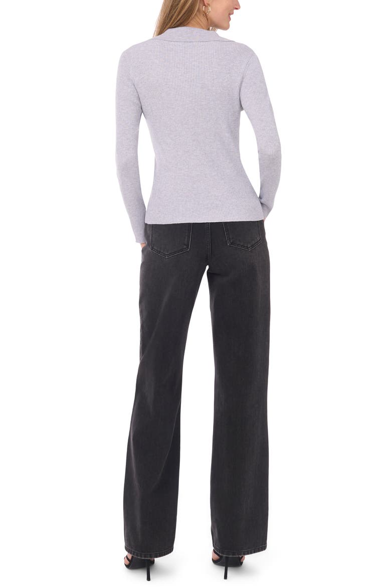 Ribbed Polo Sweater, Alternate, color, LIGHT HEATHER GREY