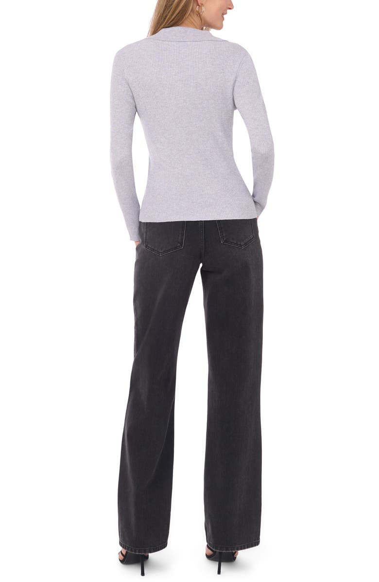 1.STATE Ribbed Polo Sweater, Alternate, color, Light Heather Grey