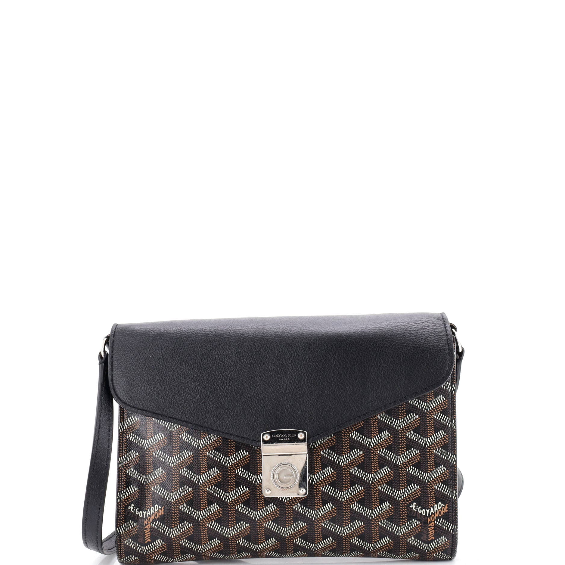 Chypre Wallet on Strap Coated Canvas with Leather, Main, color, Black