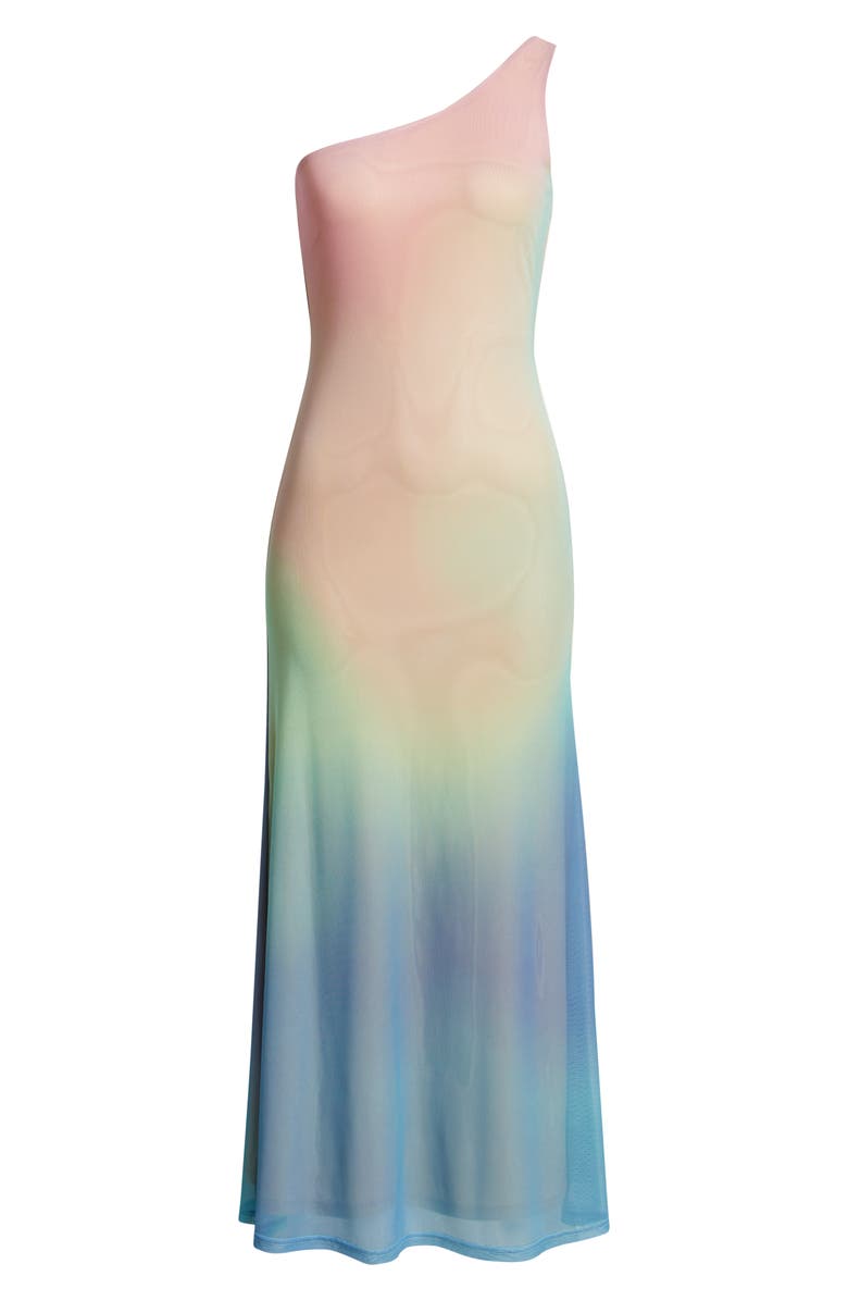 Rare London Blur One Shoulder A-Line Dress, Alternate, color, Rainbow Multi