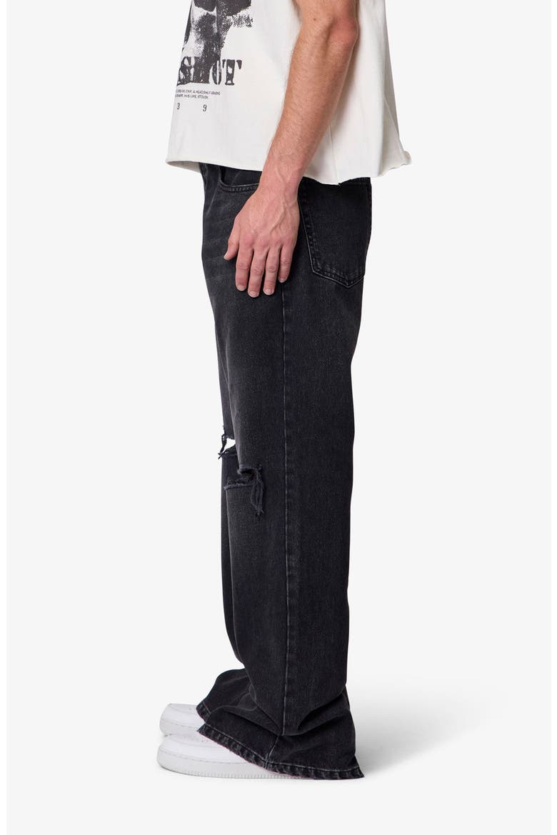 Distressed Kick Flare Jeans, Alternate, color, WASHED BLACK