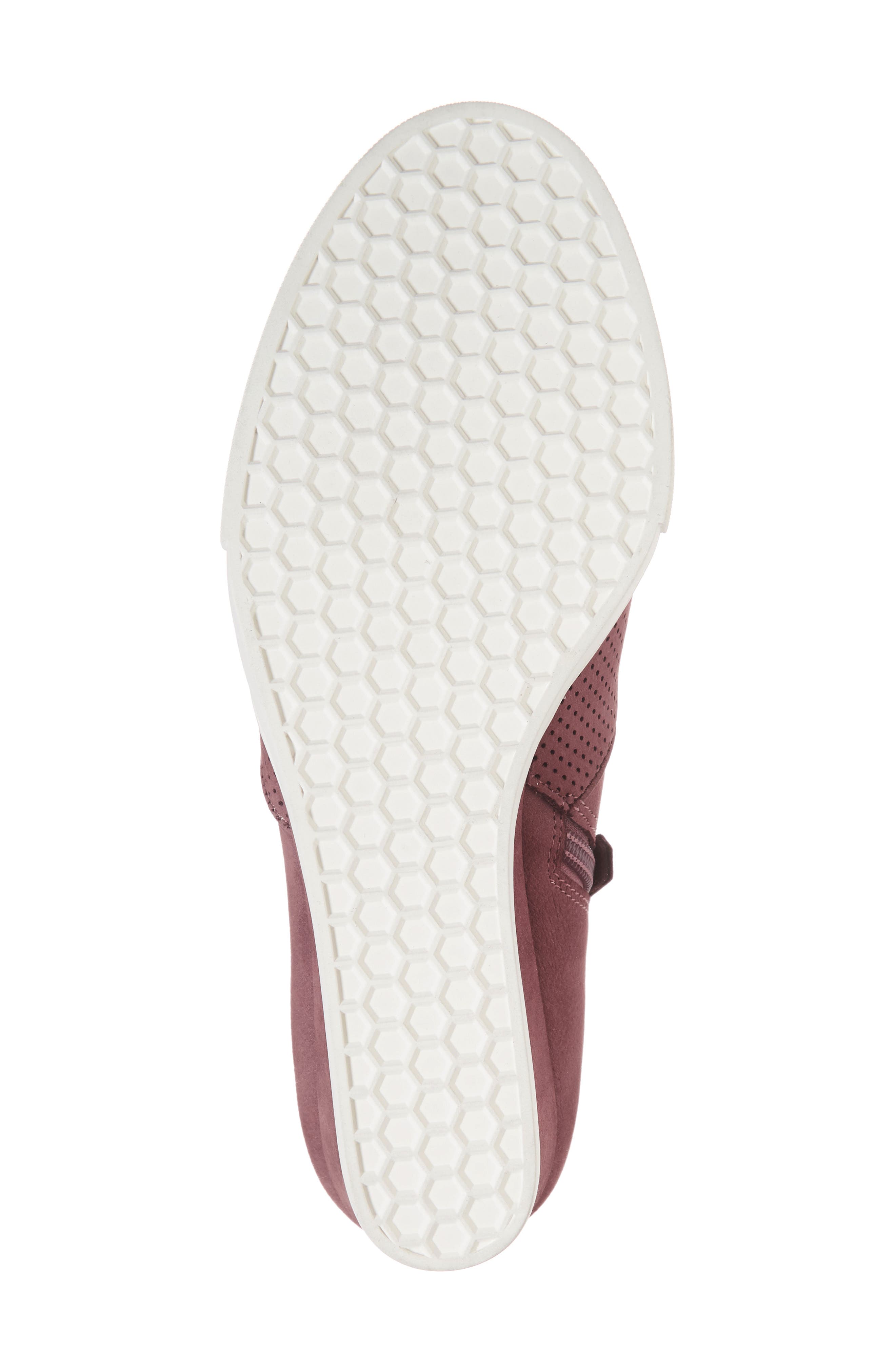 Aiden Wedge Sneaker, Alternate, color, BURGUNDY PERFORATED LEATHER