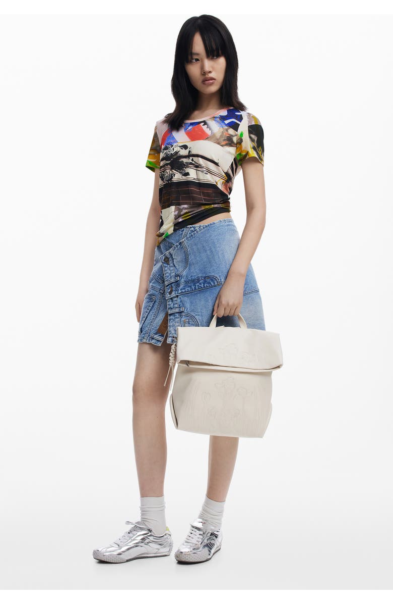 Desigual Medium Faux Leather Backpack, Alternate, color, Light Beige