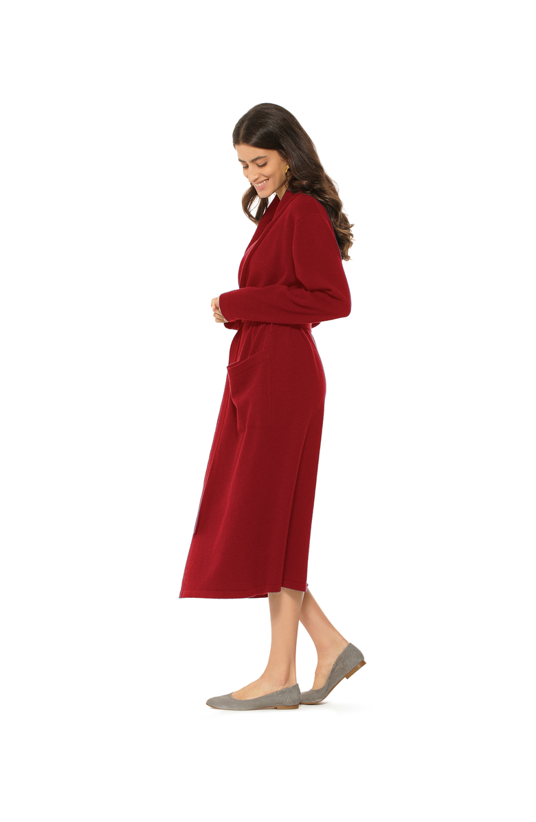 Monticelli Cashmere Pure Cashmere Knit Robe, Alternate, color, Chianti