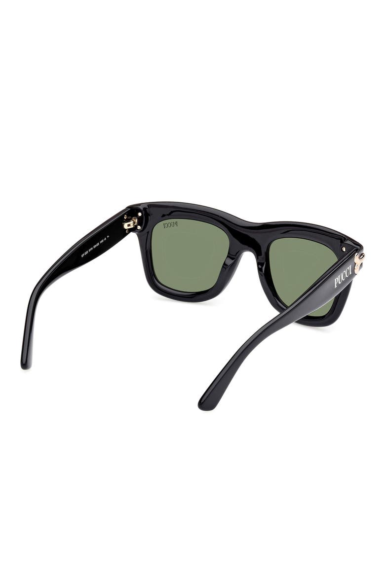 50mm Square Sunglasses54mm Square Sunglasses, Alternate, color, SHINY BLACK / GREEN