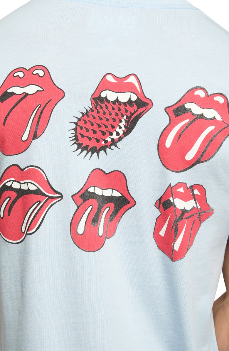 Lucky Brand Rolling Stones Tongues Graphic T-Shirt, Alternate, color, Cerulean