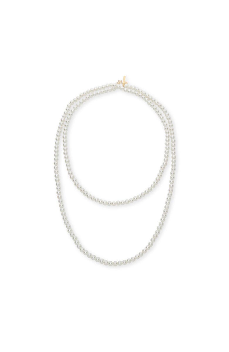 Lele Sadoughi Opera Pearl Strand Necklace, Main, color, Pearl 100