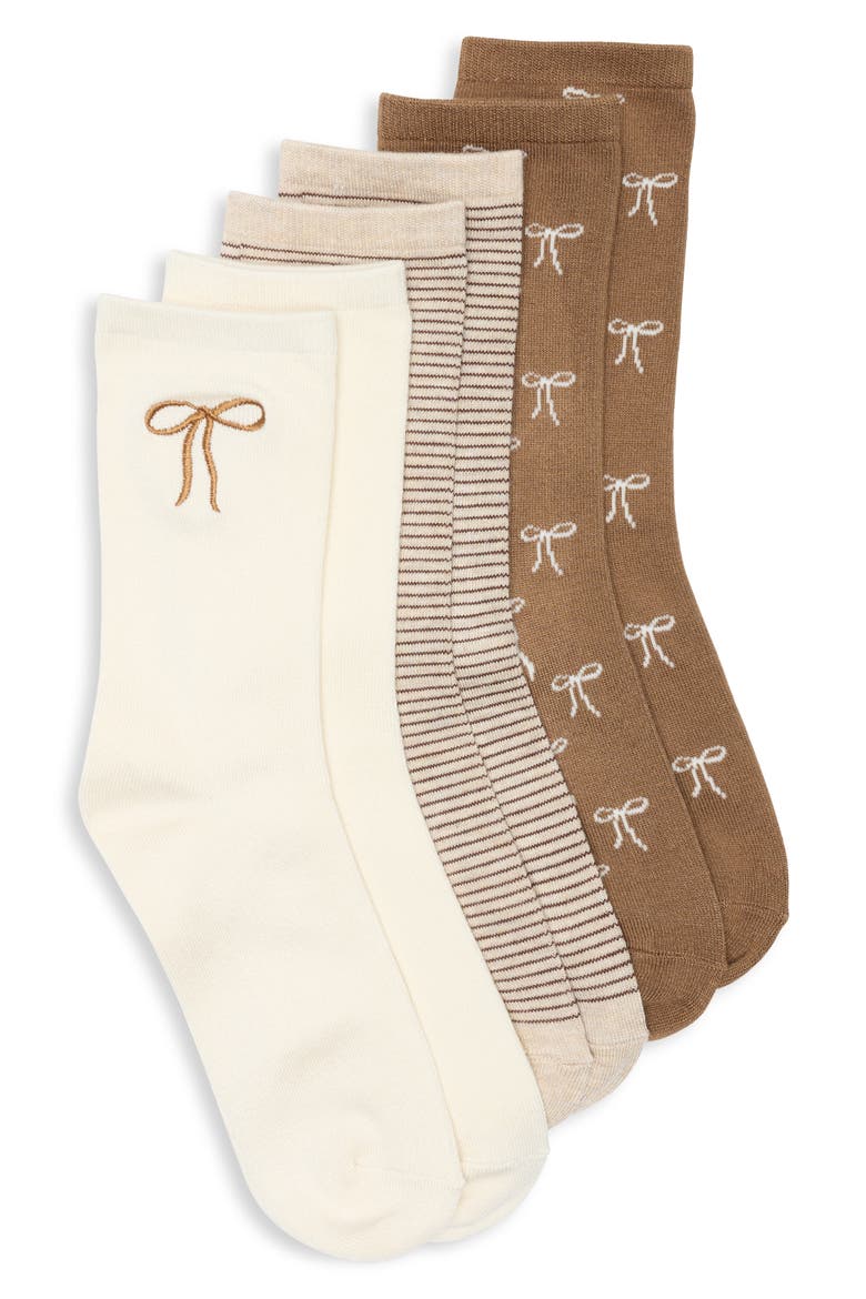 3-Pack Assorted Crew Socks, Main, color, IVORY