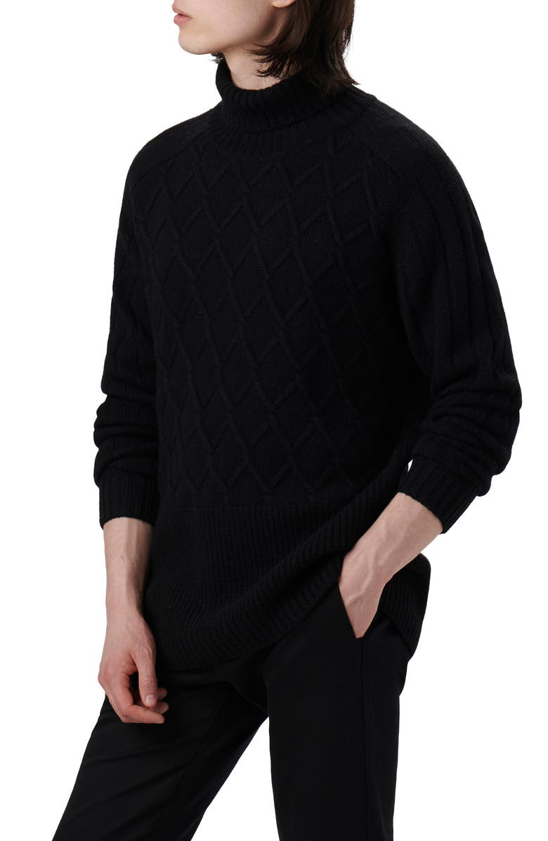 Bugatchi Turtleneck Sweater, Alternate, color, Caviar