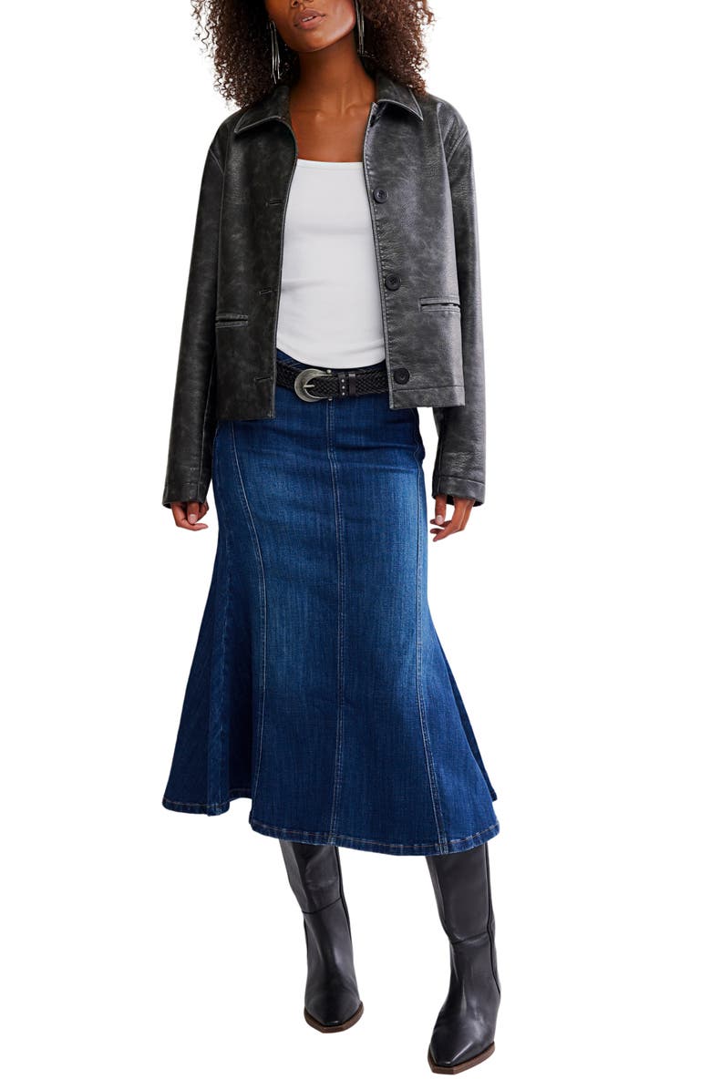 Free People Hera Faux Leather Jacket, Alternate, color, Black