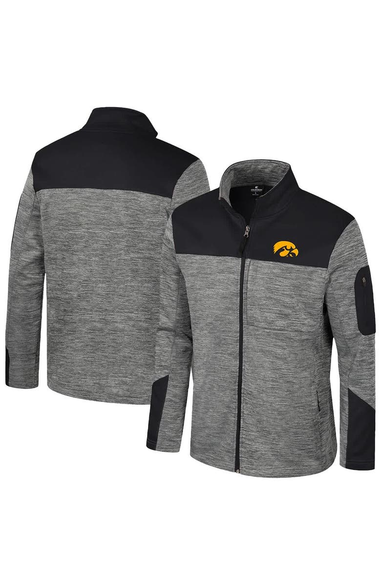 COLOSSEUM Men's Colosseum  Gray/Black Iowa Hawkeyes Guard Full-Zip Jacket, Main, color, Gray
