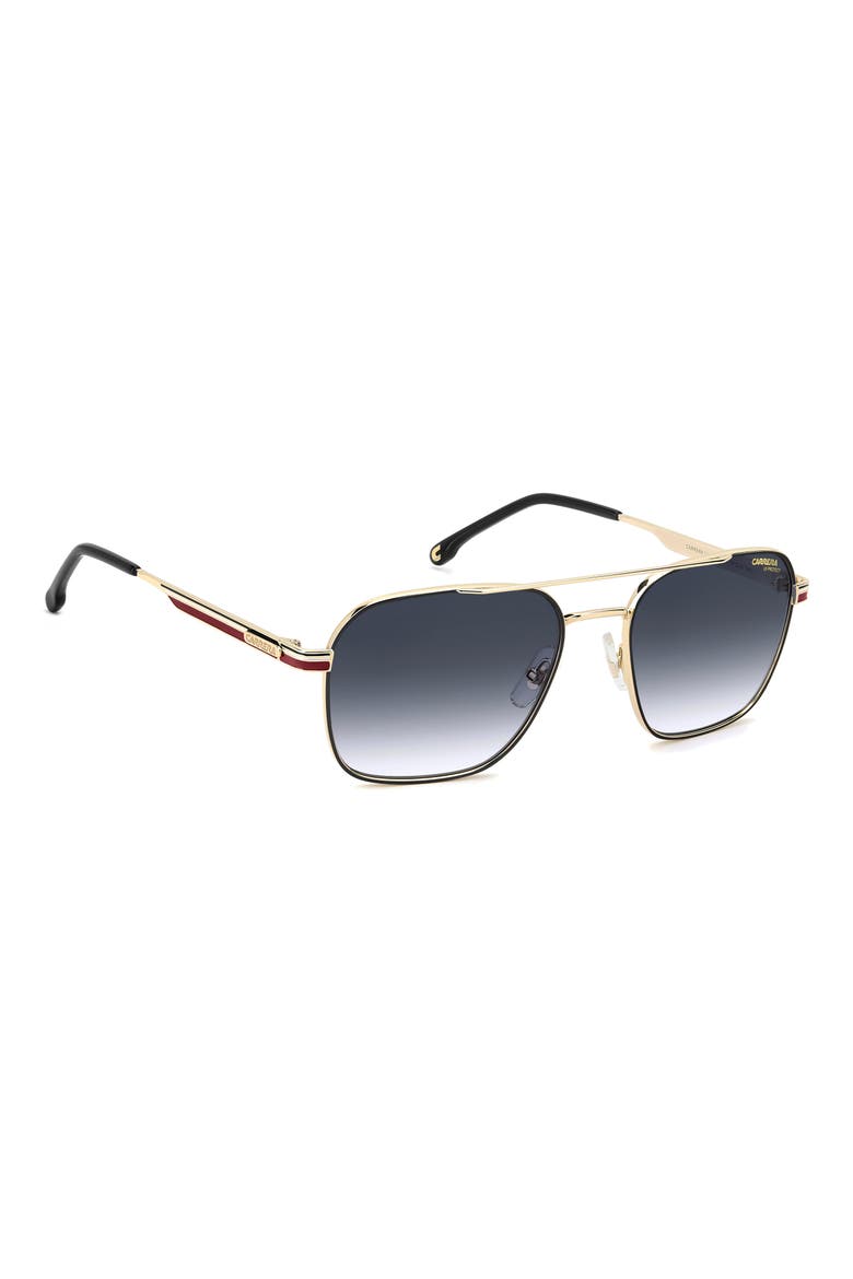 57mm Gradient Oversize Aviator Sunglasses, Alternate, color, GOLD STRIPED RED/ DK BLUE SF