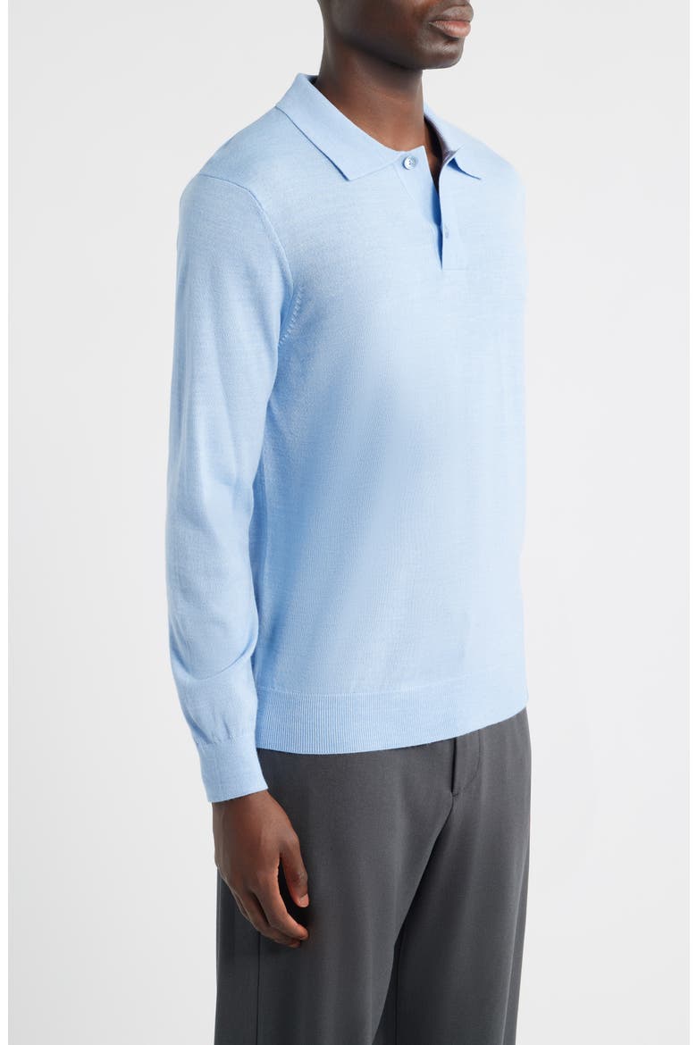 Serge 6584 Long Sleeve Wool Blend Polo Sweater, Alternate, color, CERULEAN