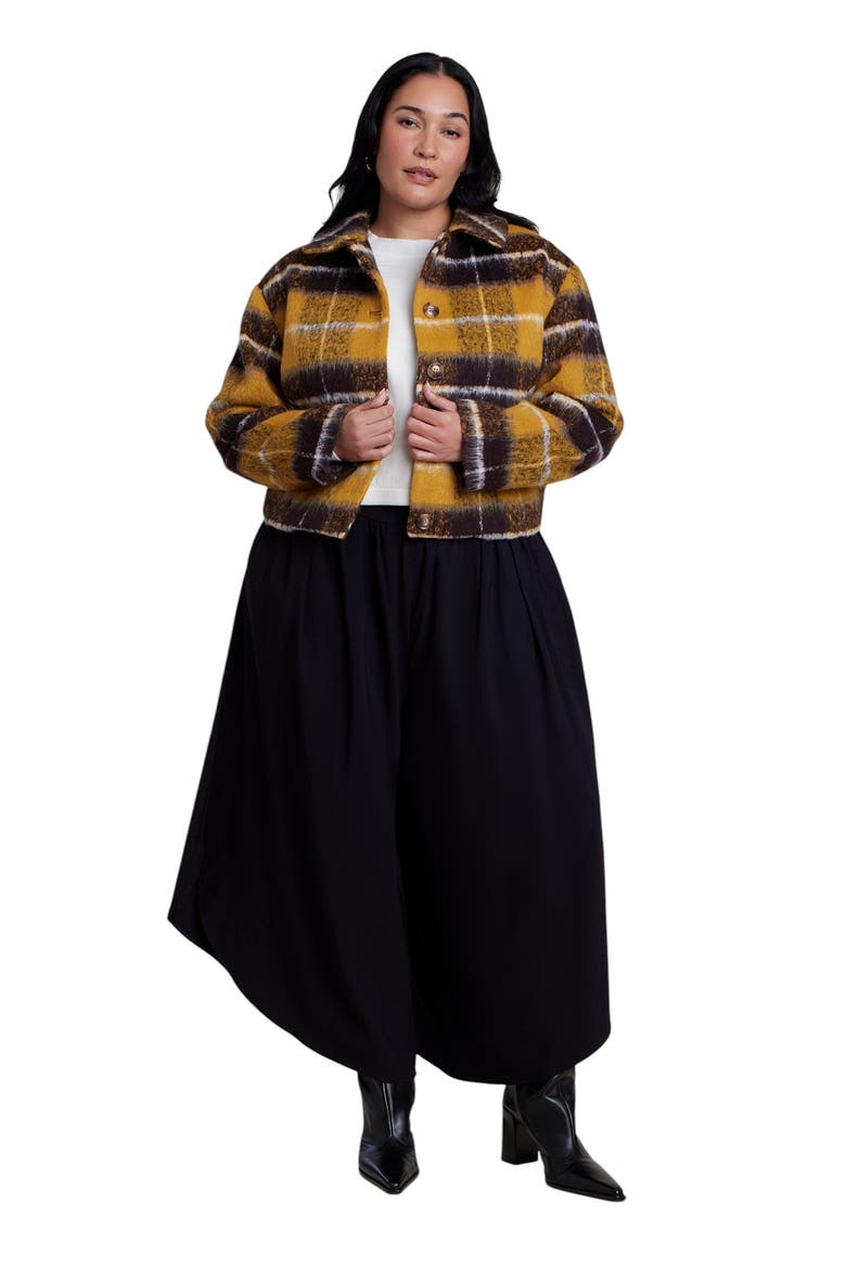 Brushed Plaid Jacket (plus), Alternate, color, CHOCOLATE HONEY PLAID