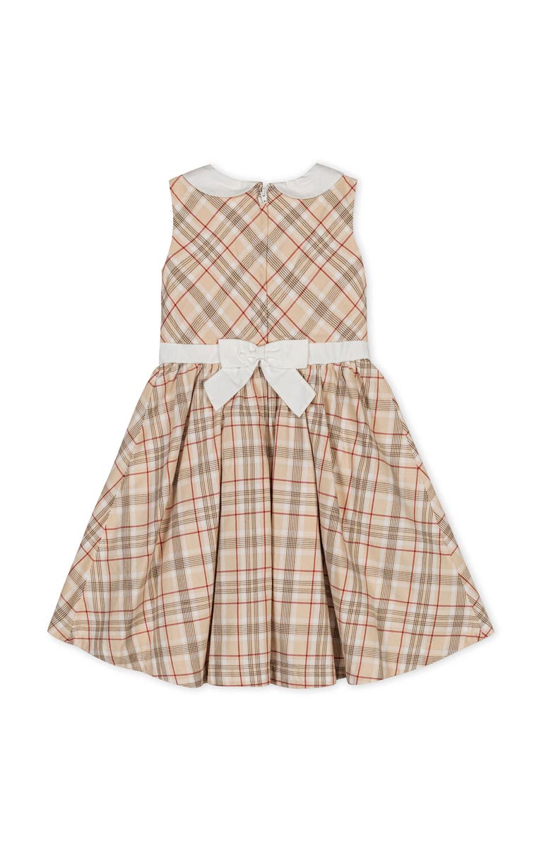 Hope & Henry Kids' Organic Sleeveless Party Dress with Peter Pan Collar, Alternate, color, Fireside Plaid