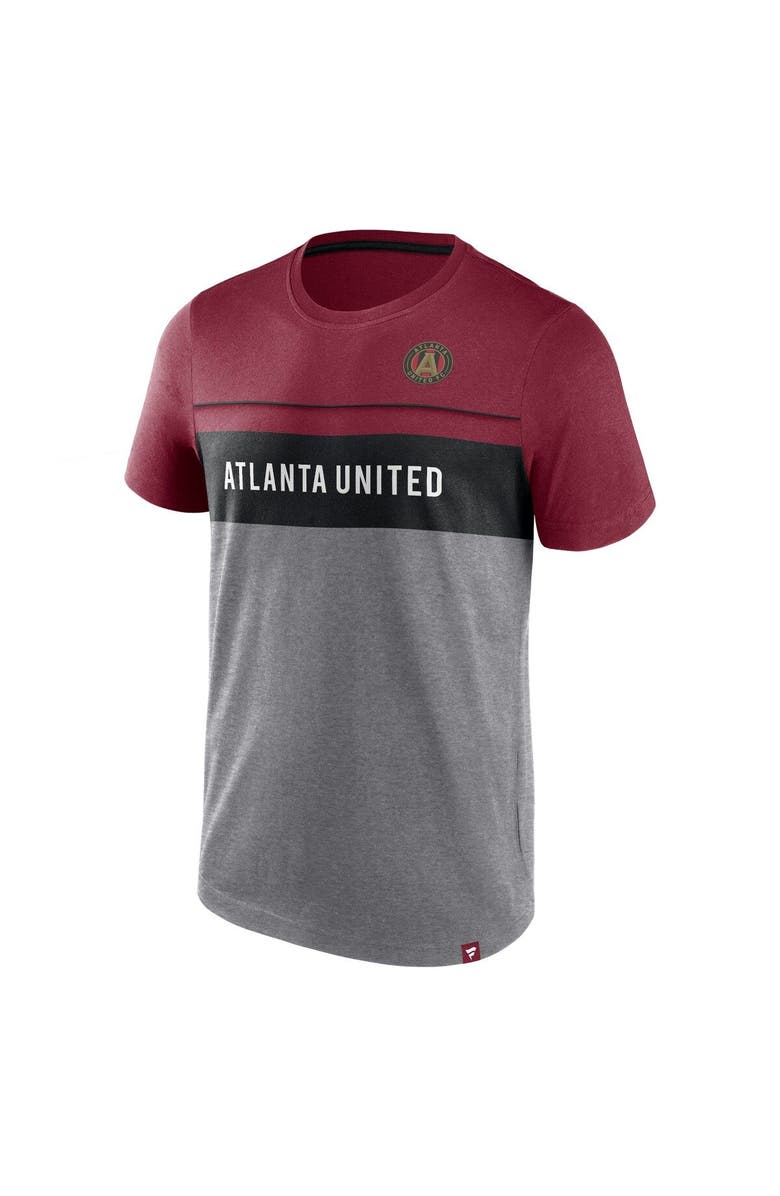 FANATICS Men's Fanatics Branded Red/Gray Atlanta United FC Striking Distance T-Shirt, Alternate, color,