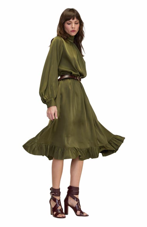 Cynthia Rowley Monroe Silk Charmeuse Dress In Green