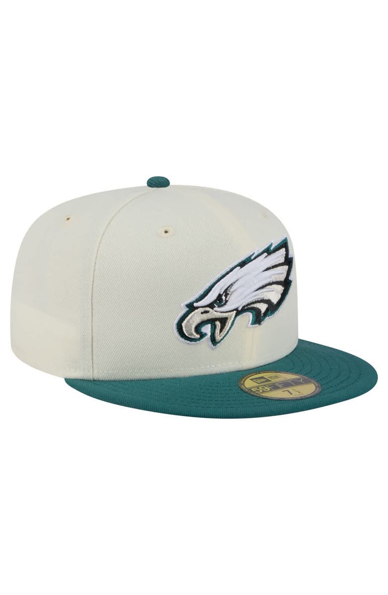 New Era Men's New Era  White/Midnight Green Philadelphia Eagles  Main 59FIFTY Fitted Hat, Alternate, color, 