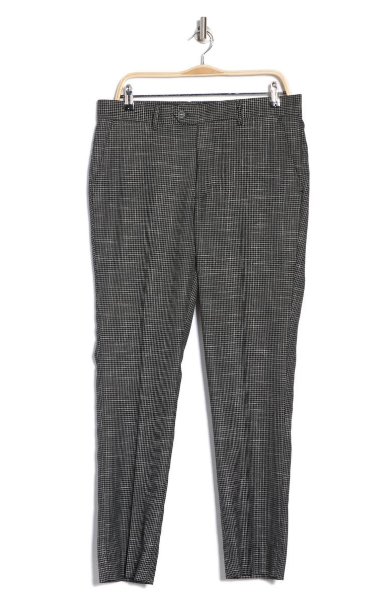 Tahari Houndstooth Slim Fit Dress Pants, Alternate, color, Black