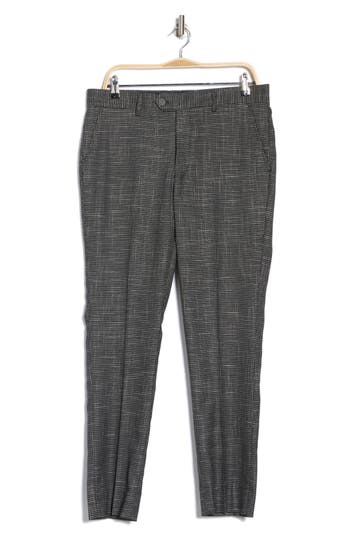 Tahari Houndstooth Slim Fit Dress Pants In Black