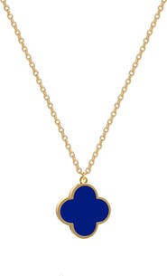 GABI RIELLE Stone Clover Pendant Necklace