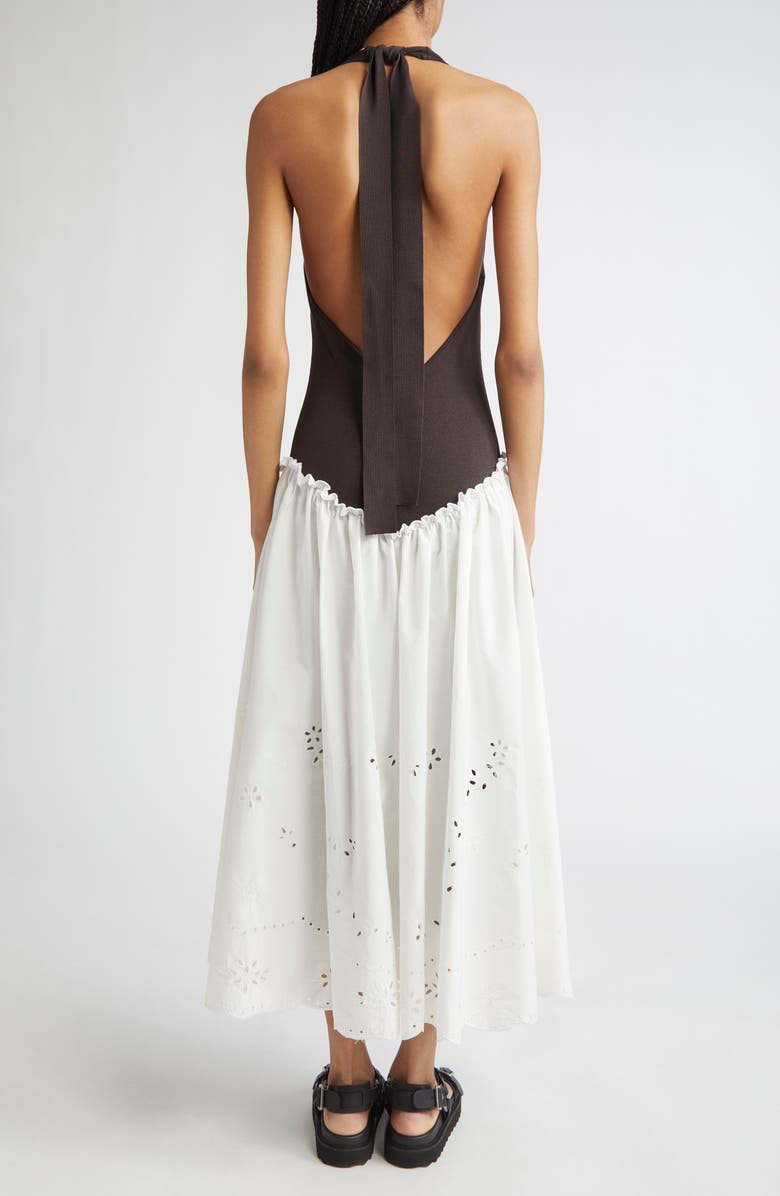 Siedrés Ursula Jersey & Broderie Anglaise Maxi Dress, Alternate, color, Brown