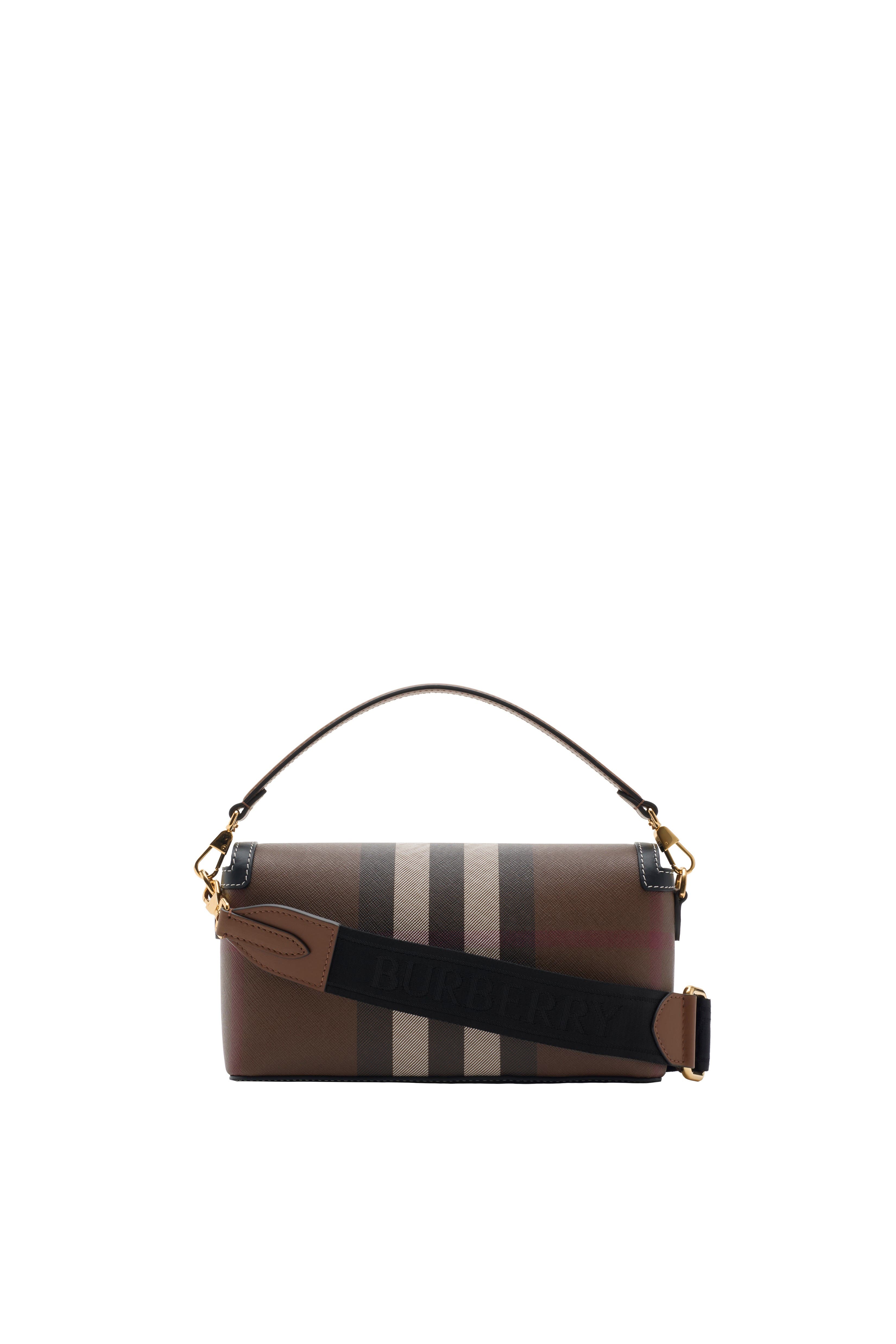 Burberry Top Handle Note Bag, Alternate, color, Dark Birch Brown