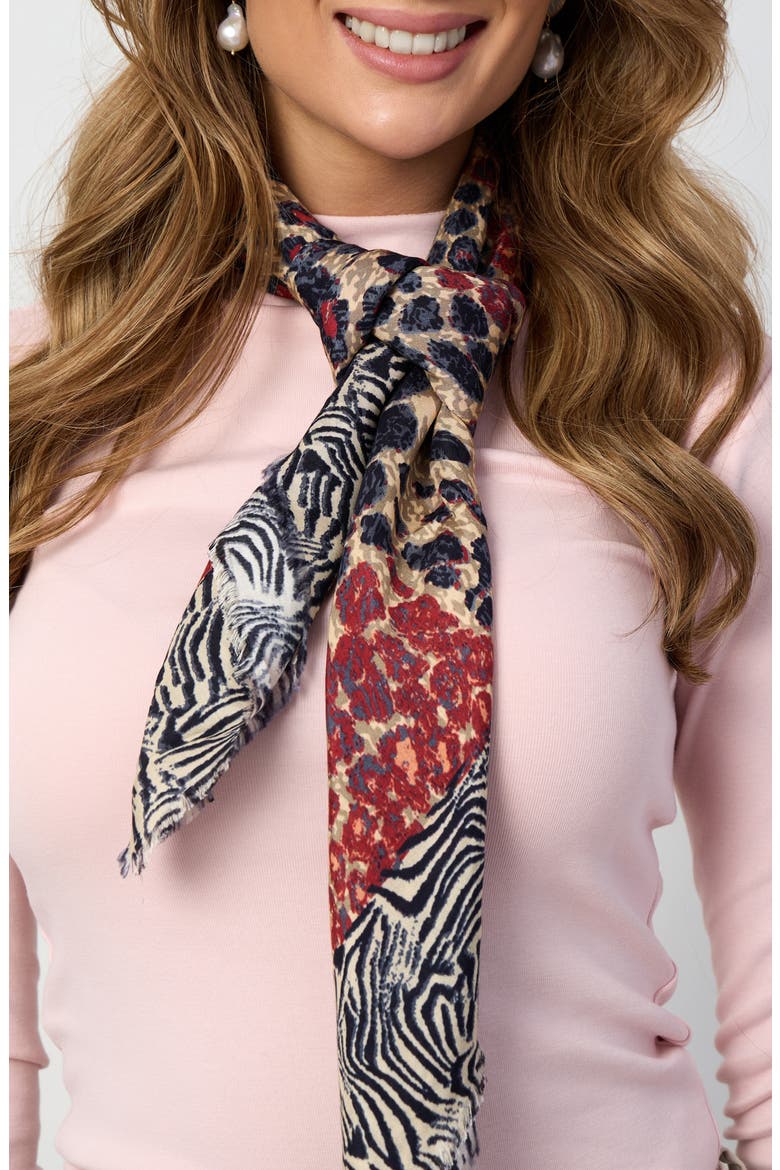 Mixed Animal Print Bandana Scarf, Main, color, MULTI