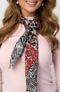 SAACHI Mixed Animal Print Bandana Scarf
