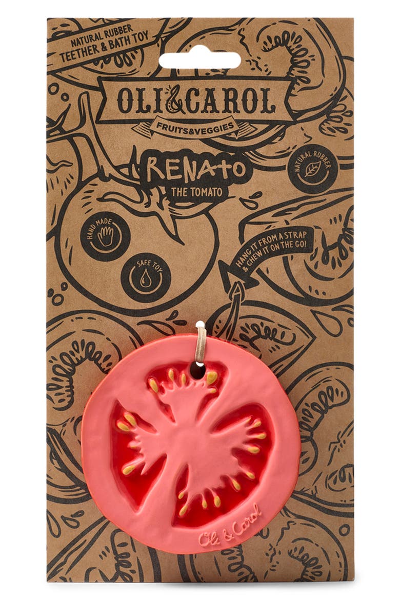 Renato the Tomato Teething Toy, Main, color, RED