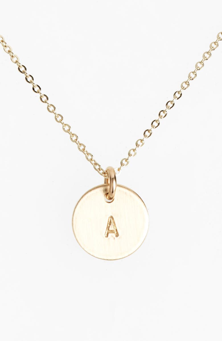 Nashelle 14k-Gold Fill Initial Mini Circle Necklace, Main, color, 14K Gold Fill A