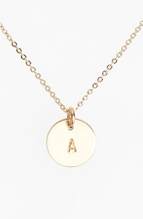 14k-Gold Fill Initial Mini Circle Necklace