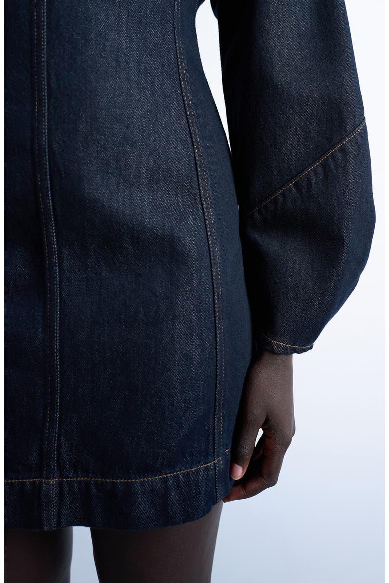 Long Sleeve Denim Minidress, Alternate, color, MEDIUM BLUE