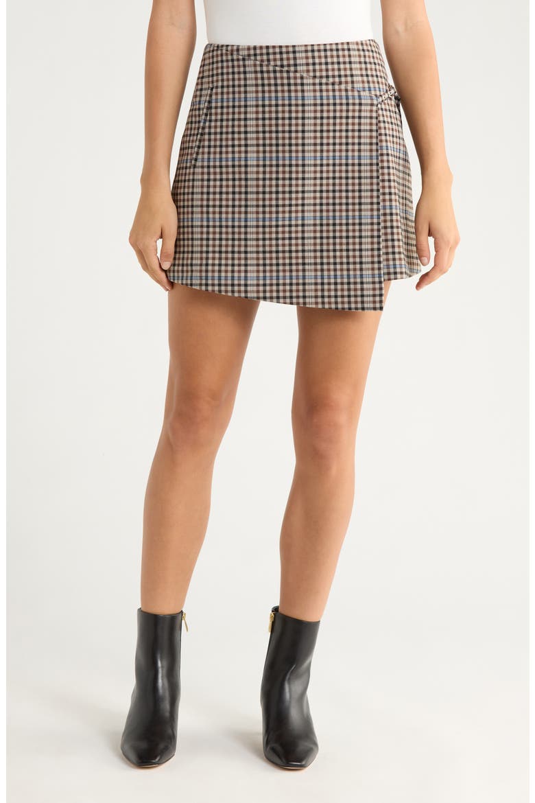 Nial Check Miniskirt, Main, color, MOCHA CHECK