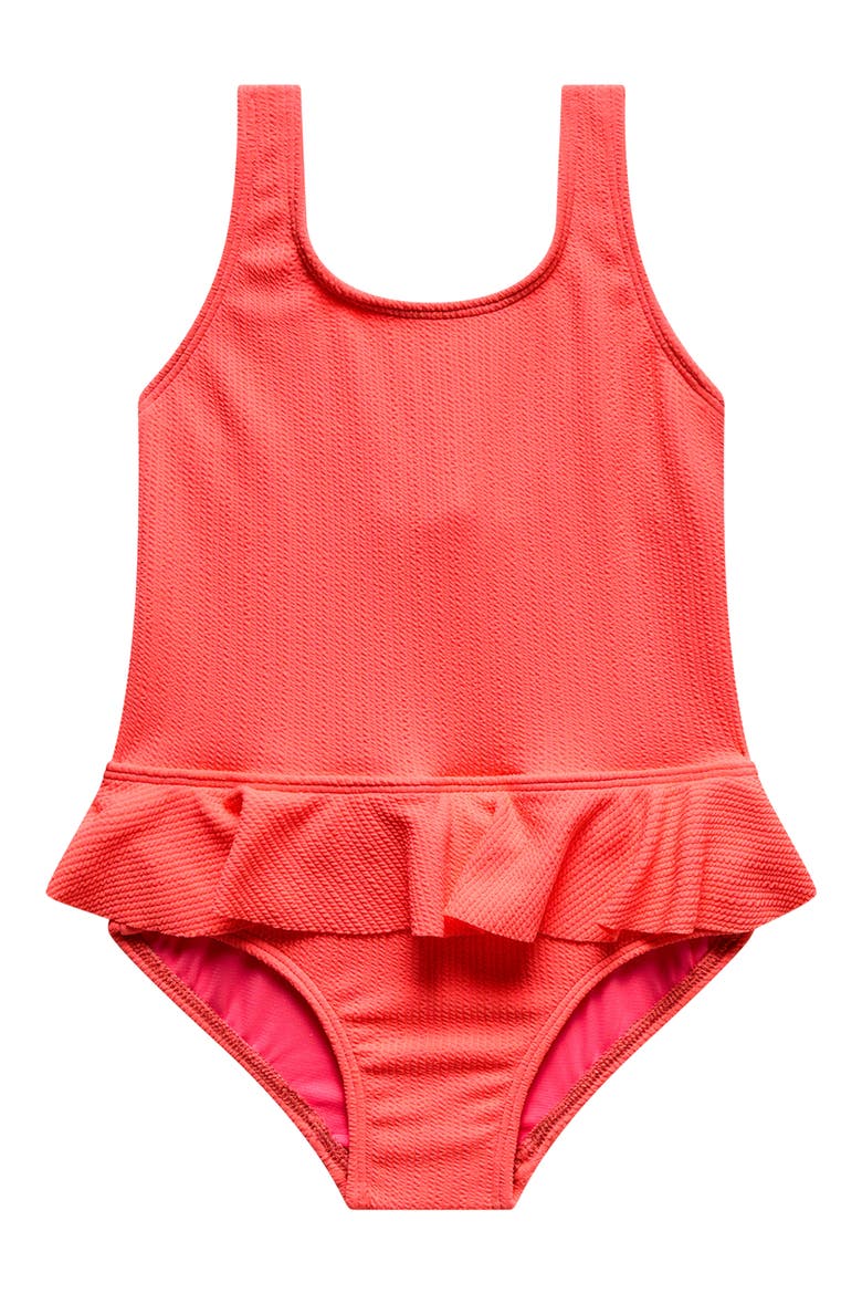 Kids' Ruffle Textured One-Piece Swimsuit, Main, color, SLUSHY
