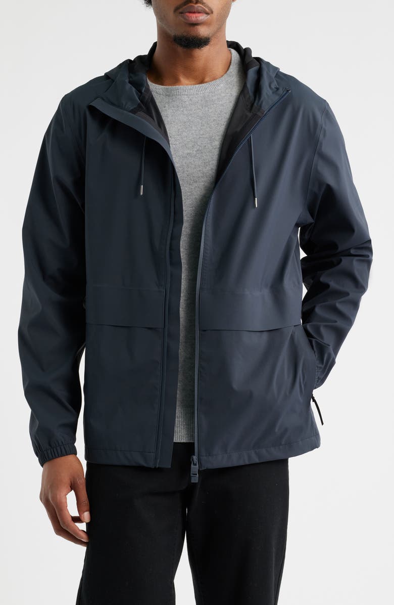 Rains Suva Waterproof Hooded Raincoat, Main, color, Navy