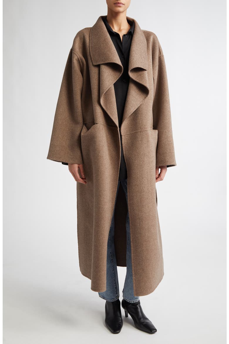 Signature Double Face Wool & Cashmere Coat, Alternate, color, OAK MELANGE