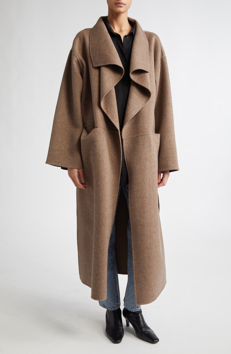 TOTEME Signature Double Face Wool & Cashmere Coat, Alternate, color, Oak Melange