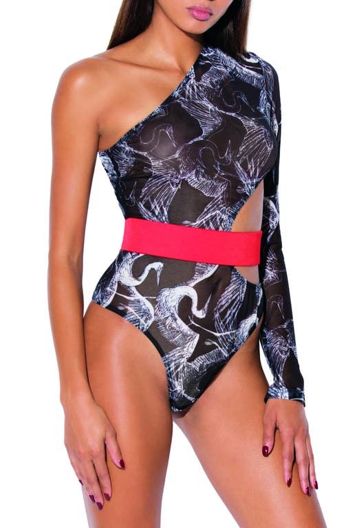 Hauty Cutout One-Shoulder Bodysuit in Black at Nordstrom, Size X-Small