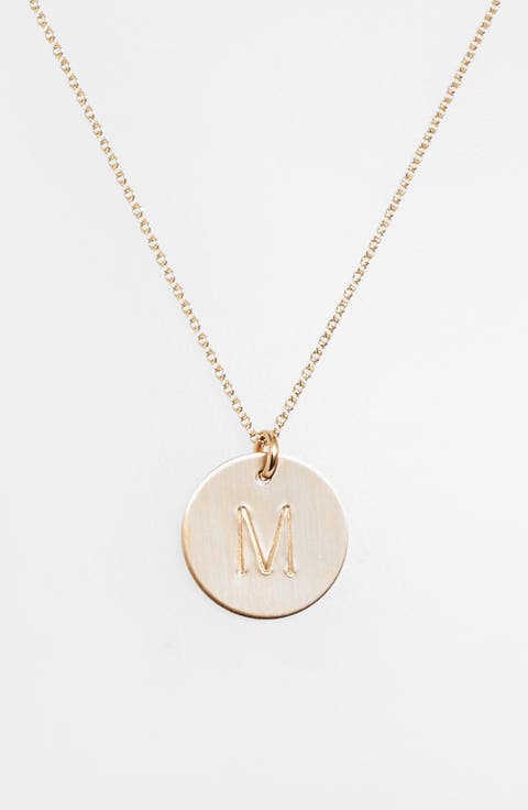 14k-Gold Fill Initial Disc Necklace