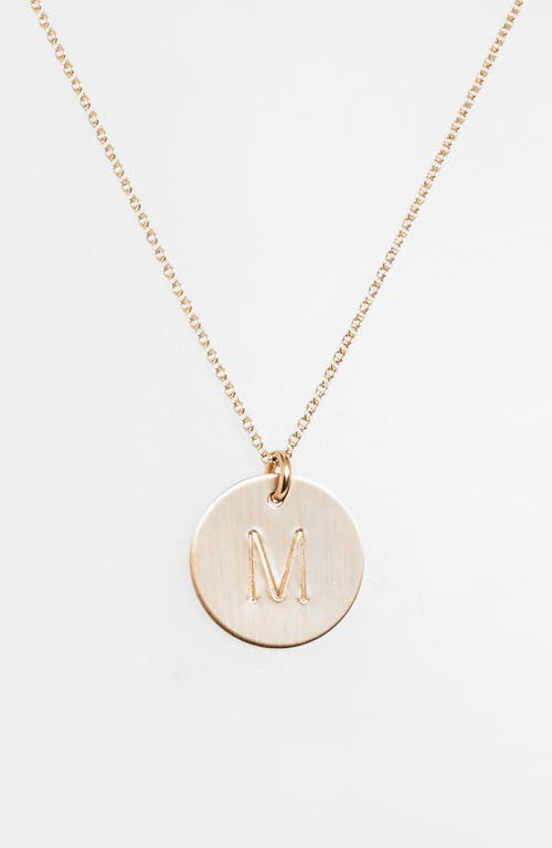 Nashelle 14k-Gold Fill Initial Disc Necklace in 14K Gold Fill M 