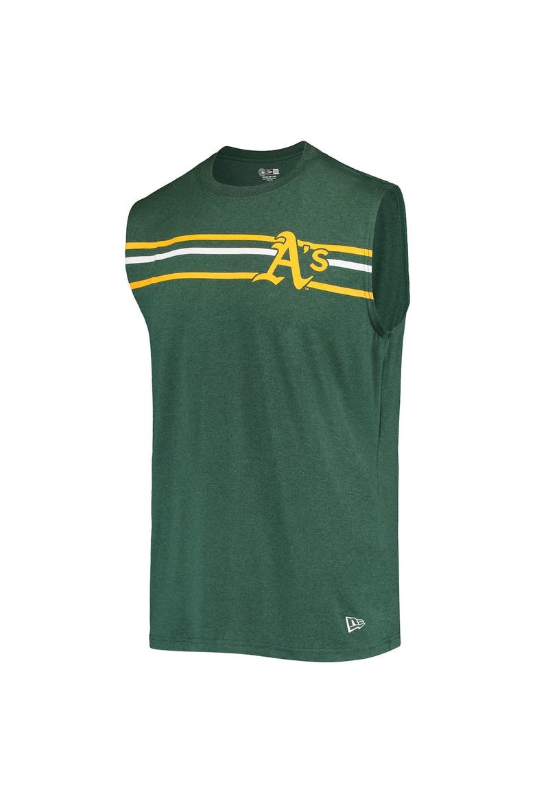 Men's New Era Green Oakland Athletics Muscle Tank Top, Alternate, color, Green