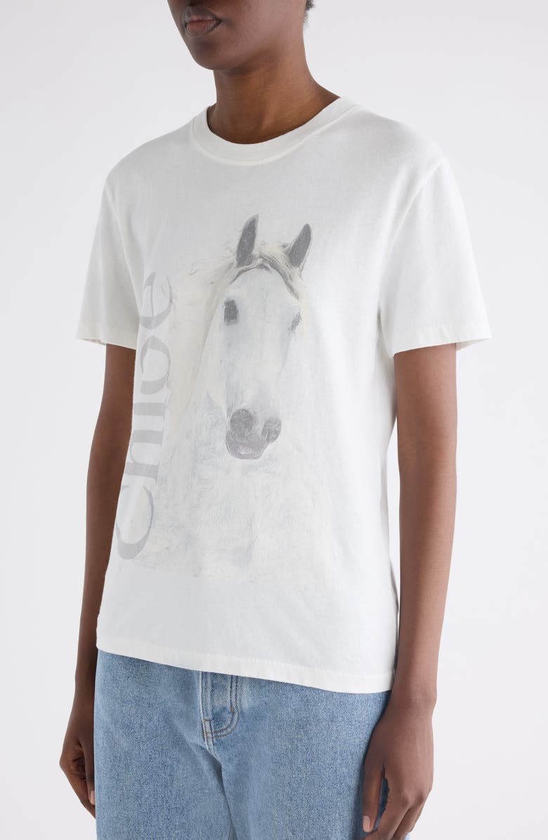 Chloé Horse Capsule Collection Graphic T-Shirt, Alternate, color, White