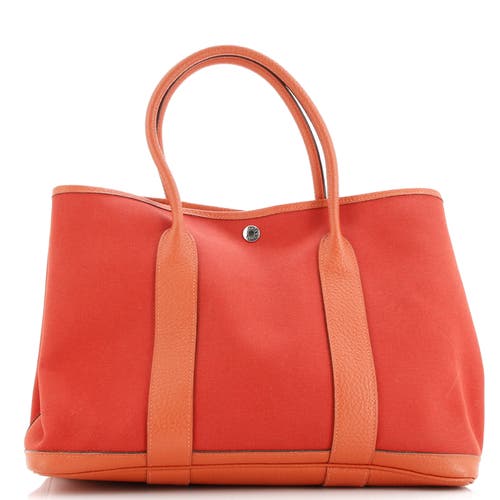 Pre-owned Hermes  Hermes Garden Party Tote Toile And Leather 36