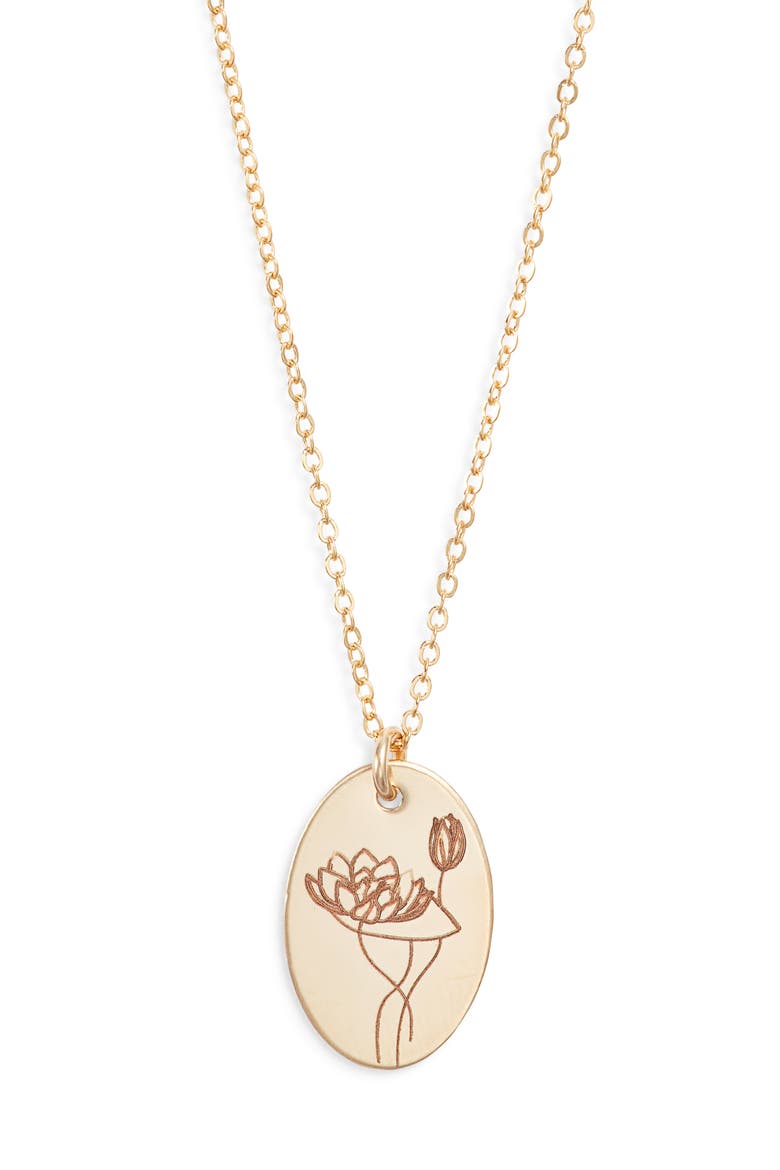 Louise Birth Flower Necklace, Main, color, GOLD / JULY